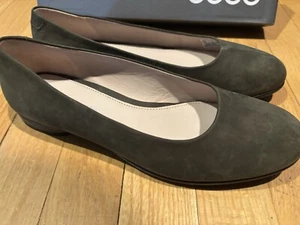 Ecco Anine Ballerina Olive Suede Flats Slip On Brand New - Picture 1 of 4