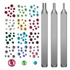 DIY Crystal Setter Stamping Punch Kit 1500 Pieces Colored Flat Back for Rhinesto