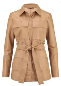 ALBA MODA Damen Lederjacke Lederblazer softes Lammnappa sand Größe 42 NEU HR178 - Bild 1 von 3