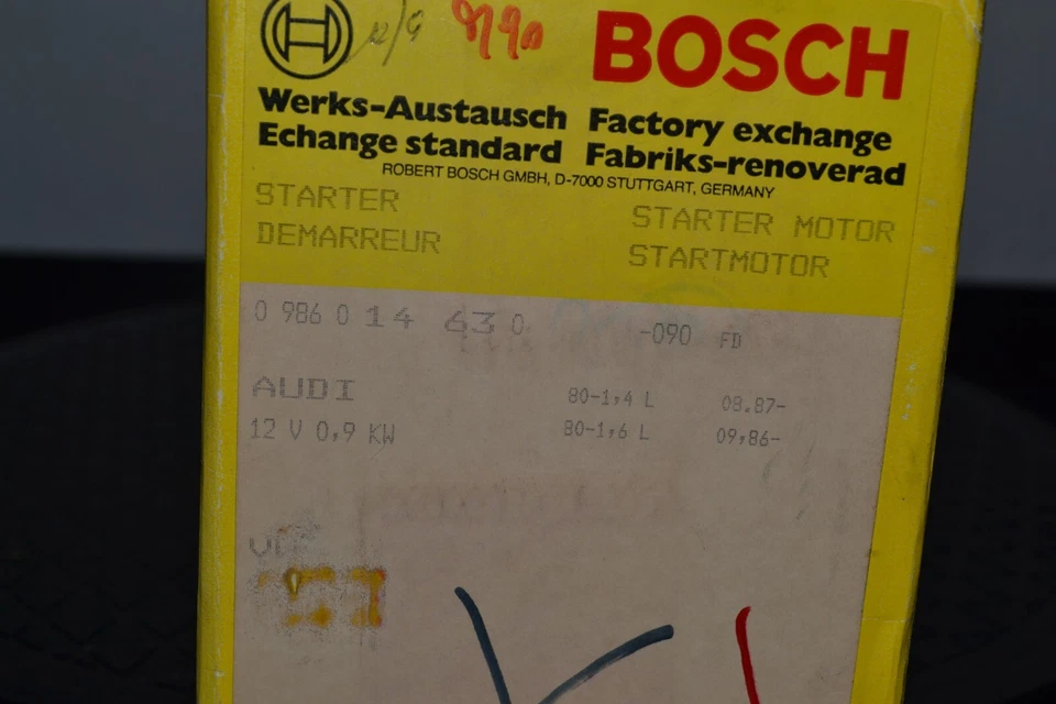 Arrancador Bosch 0986014630 12v 0,9kw Audi 80 1987 1,4l 1,6l Foto 1 de 4