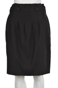 BCBGMaxazria Stella Womens Skirt Size 4 Black Pleated Wool Knee Length WTW - Picture 1 of 5