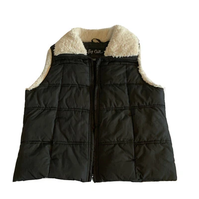 Chaleco acolchado negro Big Chill para mujer con ribete de piel sintética cremallera completa talla grande Foto 1 de 4