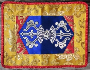USA Seller Primary Colors Dorje & Brocade 9"x 7" Tibetan Buddhist Altar Cloth - Picture 1 of 14