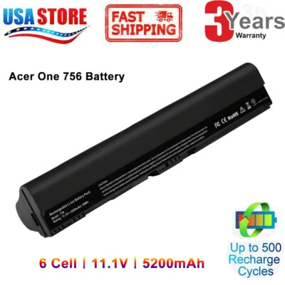  Batería AL12B32 AL12X32 para Acer Aspire One 725 756 AO756 B113 AL12A31 AL12B31 Foto 1 de 4