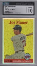 2007 Topps Heritage Chrome #THC 105 Joe Mauer Refractor CGC 10 GEM MINT Twins