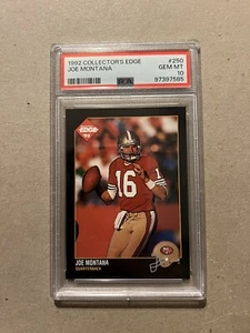 1992 COLLECTORS EDGE #250 JOE MONTANA PSA 10 GEM MINT SAN FRANCISCO 49ERS HOF - Bild 1 von 2