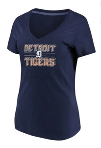 (NEW) Women's Majestic Detroit Tigers Compulsion to Win V-Neck T-Shirt - Picture 1 of 2