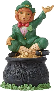 Figurina Jim Shore Folletto su vaso d'oro, 6,1 pollici H - Foto 1 di 2