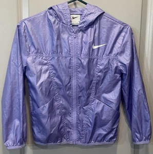 Girls Nike Light Purple Windbreaker Full Zip Lightweight Jacket Size Small - Picture 1 of 9