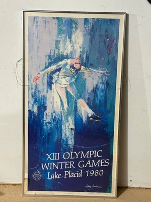 Artist Signed Leroy Neiman Framed Serigraph Poster Lake Placid 1980 Olympic Game Foto 1 de 4