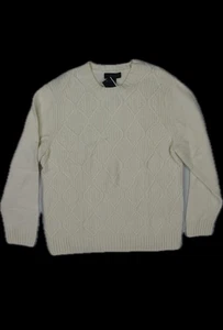The Mens Store Diamond Pattern Wool Cashmere Heavy Sweater L New $198 Cloud 9723 - Picture 1 of 4