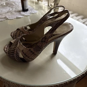 Ash Open-Toed Leather Shoes, Tan, Size 39 UK 6 - Picture 1 of 6
