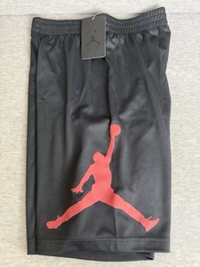 Air Jordan Shorts Boys Large Black Red Jumpman Logo Basketball XL 12-13 - Picture 1 of 4