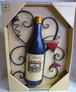 Elements Metall Wanddeko Le Chateau Specialite de Vins Wein, Korkenzieher, Glas - Bild 1 von 6