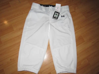 NWT New UNDER ARMOUR Girl's Large 14 16 White Utility Softball Pants 16" Inseam - Image 1 of 4