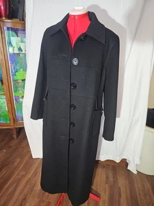 Abrigo de vestir largo de lana Harve Bernard 10 alto negro chaquetón para mujer  - Imagen 1 de 13