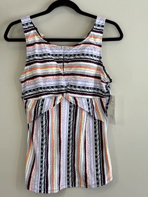 Camiseta Tankini Anne Cole Stormy Seas Cuello Alto Cerradura Espalda Abierta Talla XL NUEVA CON ETIQUETAS Foto 1 de 4