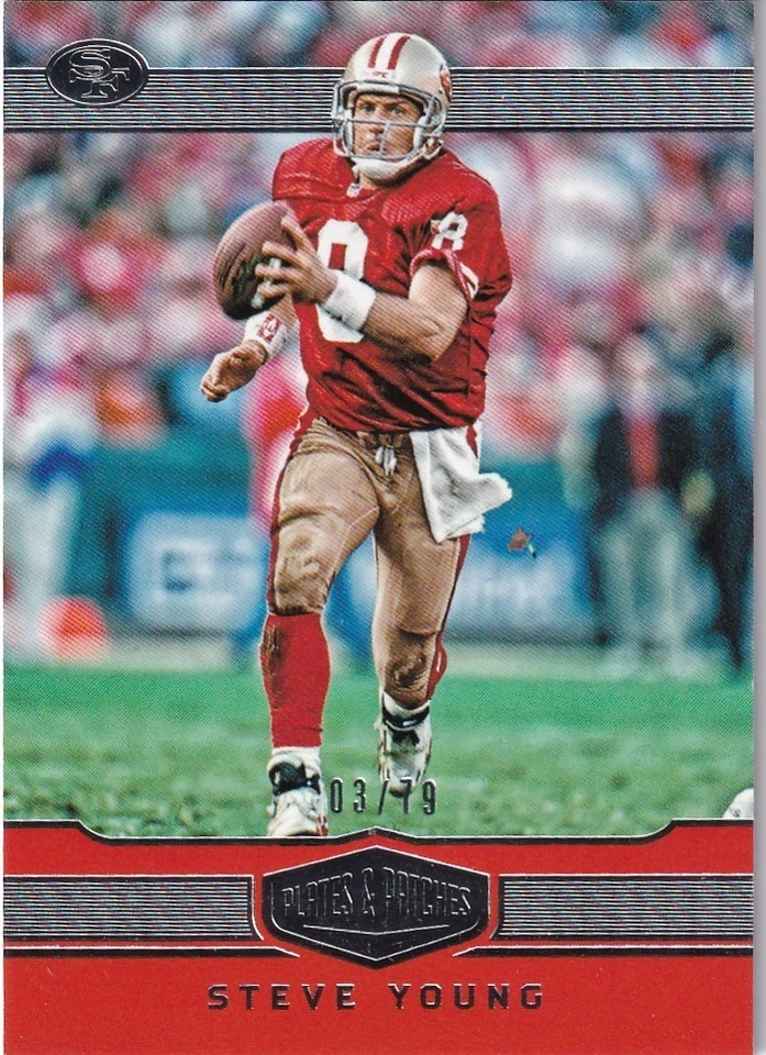 2016 Panini Plates and Patches #128 Steve Young RETIRED 3/79 - Image 1 of 2