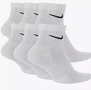 Nike Everyday Cushioned Training Ankle Socks 6 Pairs Medium - White SX7669-100 - Picture 1 of 3