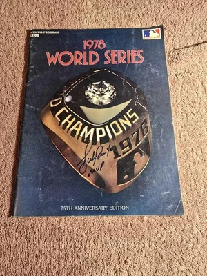 1978 MLB World Series Program Signed By MVP Bucky Dent  - Image 1 of 4