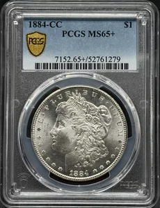 1884 CC Morgan Silver Dollar PCGS MS-65+ - Picture 1 of 3