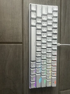 White Mechanical Key Board USB Type C Blue Keys Check Description For More Info - Picture 1 of 4