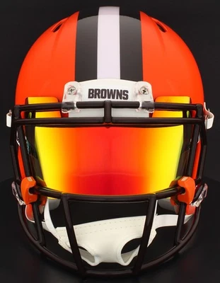 Casco de fútbol americano réplica tamaño completo Cleveland Browns NFL Riddell Speed Foto 1 de 4