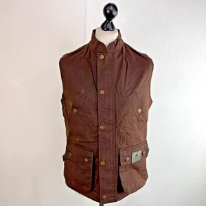 Spillers Women's Wax Gilet Vest size 18 Brown Adjustable sides Zip & Snap - Picture 1 of 10