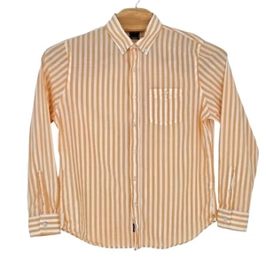 Camisa Todd Snyder Hombres Grande Peso de Verano Favorita LS Botón Rayas Naranja - Imagen 1 de 5