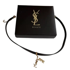 YSL Bracelet Necklace Choker Jewelry Black & Gold Yves Saint Laurent - Picture 1 of 8