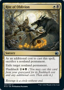 Magic The Gathering Rite of Oblivion [Innistrad: Midnight Hunt] Magia ligeramente jugada - Imagen 1 de 1