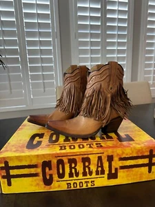 Corral Women’s Fringe Ankle Boots Size 8 - Picture 1 of 10