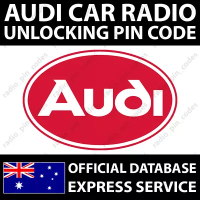 AUDI RADIO PIN CODE CHORUS CONCERT DELTA GAMMA SYMPHONY NAVIGATION PLUS RNS-E - Image 1 of 4