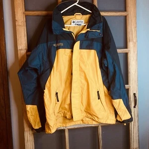 Columbia Sportswear Co. Men Blue Gold Nylon Coat Full Zip Jacket Size XL Tall - Picture 1 of 16