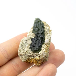 42.15g MOLDAVITE tektite in MATRIX - museum grade, collection piece #RM414 - Picture 1 of 5