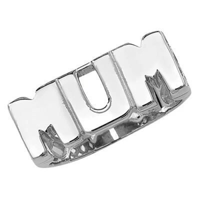 Mum Anello Argento Sterling 925 Marchiato Misura Britannico Fatto L - S - Immagine 1 di 3