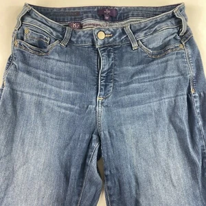 NYDJ Women's Jeans Lift & Tuck Made in USA Denim Blue Distressed 10P Inseam 27 " - Picture 1 of 9