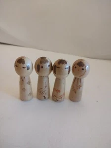 kokeshi Sosaku Murakami Kenichi Set Of 4 Dolls. 3" Signed - Picture 1 of 6