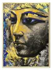 Abstraktes Ölgemälde des alten Ägypten 53 x 73 cm Gemälde Malerei Gesicht Bild