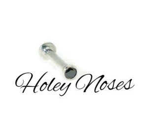 Handmade 18ct White Gold 0.05ct Black Diamond 16g Labret 8-10mm body jewellery - Picture 1 of 8