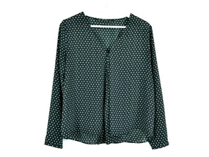 Zara Basic Top Womens Black Spotted Size M - Picture 1 of 6