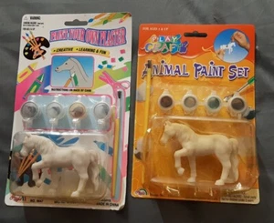 LOT of 2 Agglo horse paint sets NEW PAINT DRIED Animal Paint Your Own Plaster - Picture 1 of 2