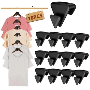 18PCS Triangles Clothes Hangers Hook Triple Space Savers Closet Organizers - Picture 1 of 11