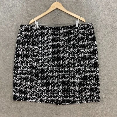 Falda para mujer Roz & Ali talla 3X AU 26 Plus negra blanca cintura elástica 8501 Foto 1 de 4