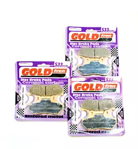 GoldFren Brake Pad Set Sintered Frontx2 + Rear 3 Pair S33-049 EBC Equiv FA69/2 - Picture 1 of 2