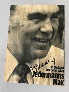 MAX SCHMELING († 2005) Boxen Weltmeister signed Magazinseite 20x29 Autogramm - Picture 1 of 1