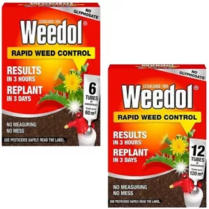 Weedol Rapid Weedkiller Liquid Concentrate Weed Killer Pathclear 6 &12 Tubes - Picture 1 of 13