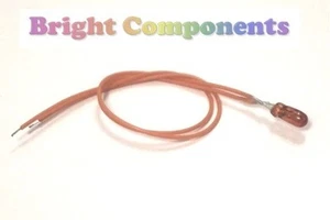 5x Orange/Amber Grain of Wheat Bulb/Lamp : 12V : 3mm : Prewired : UK Seller - Picture 1 of 1
