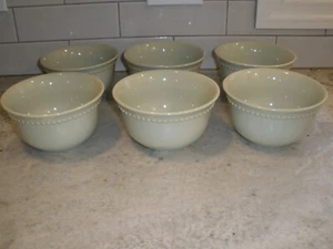 SET OF 6 POTTERY BARN EMMA BOWLS GREEN 3" - Picture 1 of 2