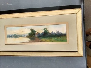 LARGE ORIGINAL LANDSCAPE PASTEL (CHALK) PAINTING -   CLARENCE BRALEY (1857-1925) - Picture 1 of 10